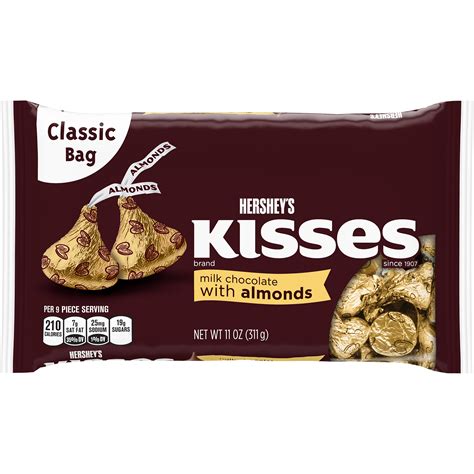 Hershey's Kisses, Milk Chocolate with Almonds, 11 oz (311 g)