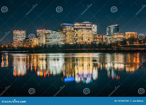 View of the Rosslyn Skyline at Night in Arlington, Virginia from ...