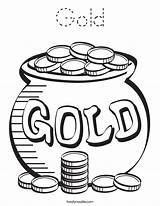 Gold Coloring Page  Tracing Twisty Noodle sketch template