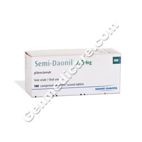 Diabetes : ⭐Buy Semi Daonil 2.5 mg Tablet (Glibenclamide)