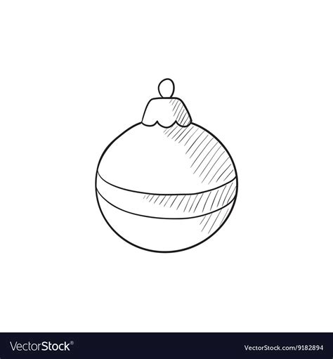 Christmas-tree decoration sketch icon Royalty Free Vector