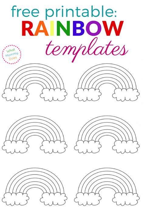 Free Printable Rainbow Templates – Large, Medium & Small Patterns | Rainbow crafts preschool ...