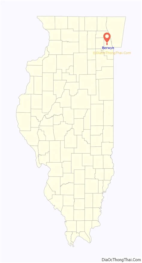 Map of Berwyn city, Illinois