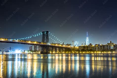 Williamsburg Bridge at Night Stock Photo | Adobe Stock