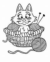 Knitting Needles Coloring Pages sketch template