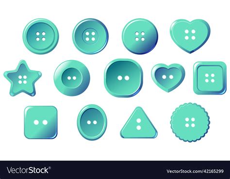 Set of button in different shapes Royalty Free Vector Image