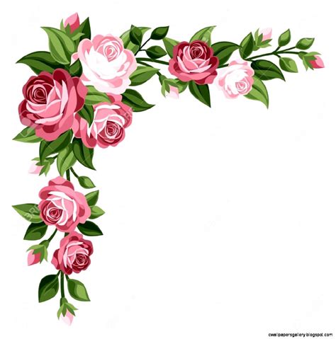 Pink Rose Border Clip Art | Wallpapers Gallery