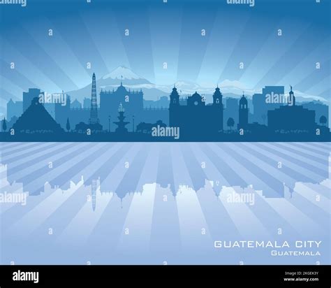 Guatemala city skyline vector silhouette illustration Stock Vector ...