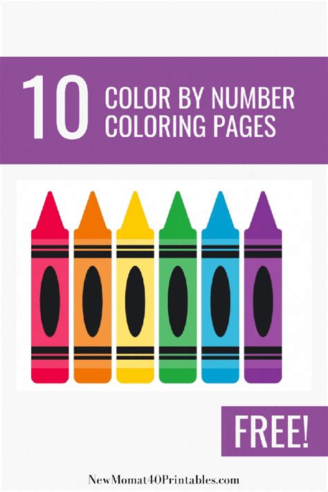 Free Pintable Color by Number Coloring Pages for Kids - New Mom at 40 Printables Kindergarten ...