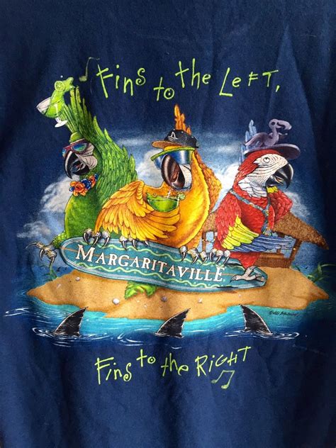 Jimmy Buffett's Margaritaville Fins to the Left Las Vegas Tee Shirt Medium | Vegas tees, Jimmy ...