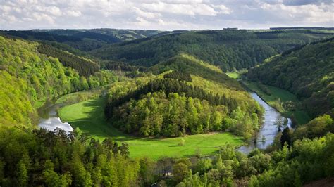 Le Tombeau du Géant (The Giant's Tomb) on Semois river loop, Botassart, Ardennes, Wallonia ...