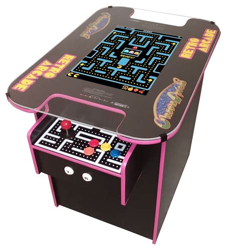Suncoast Arcade, Classic Cocktail Arcade Machine With Over 400 Games, Pink Trim, Commercial ...