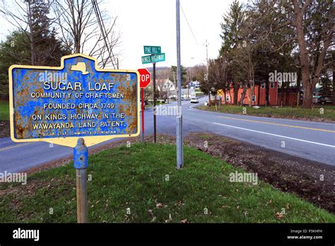 Historic marker Sugar Loaf New York Stock Photo - Alamy