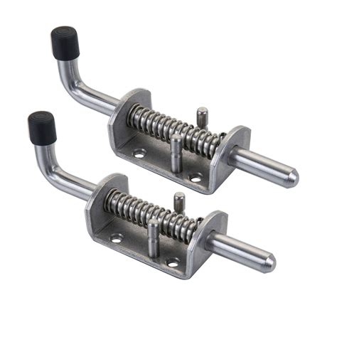 Buy 2 Pack Heavy Duty Stainless Steel Spring Loaded Latch Faster Locking Bolt Lock for Door Shed ...