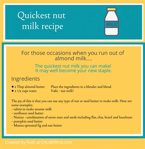 Quickest nut milk recipe | Enjoy a variety of nut milks | CALMERme