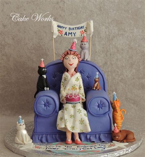 40Th Birthday "crazy Cat Lady" - CakeCentral.com