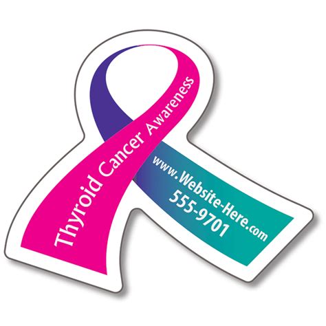 Thyroid Cancer Awareness Magnet - Ribbon Shape (2.6875x2.25) - 25 Mil. - 80700925 THY | Safety ...