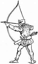 Medieval Archer Drawing Sketch Coloring Page sketch template