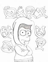 Gangsta Simpsons Coloring Page Pages sketch template
