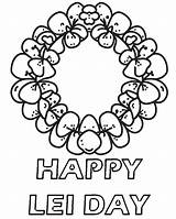 Lei Hawaiian Coloring Pages Clipartmag Drawing Sketch Page sketch template