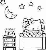 Lovely Sleeping Hello Kitty 7fa3 Coloring Pages Printable sketch template