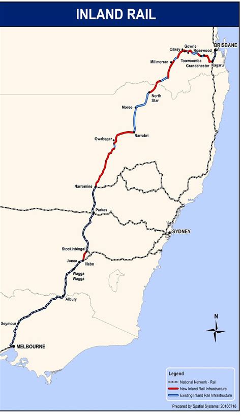 Proposed Inland Rail Route Map