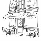 Charming French Café Coloring Page 15961 12585 sketch template