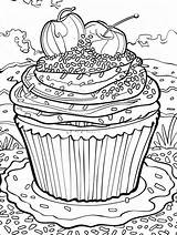 Coloring Pages For Kids cupcake With sprinkles And Cherries Generative  sketch template