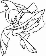 Pokemon coloring Pages mega gallade sketch template