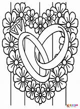 Wedding Rings With Heart Coloring Pages  Ring sketch template