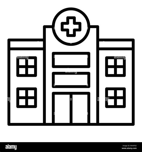 Hospital Icon, Vector Illustration, Healthcare Outline Stock Photo - Alamy