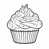 Download Black And White Cupcake With Frosting Coloring Pages Online  sketch template