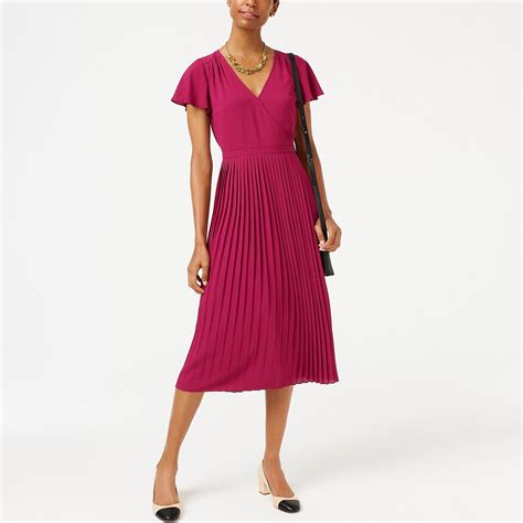 J.Crew Pleated Midi Wrap Dress - Lyst