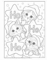 Santas Kitty Helpers Holiday Coloring Book Design Originals 32 Cute  sketch template
