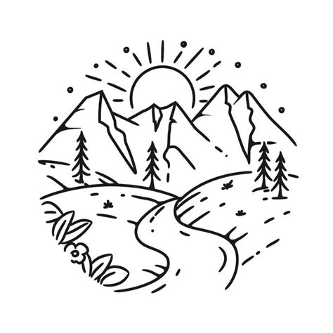 Simple mountain landscape design | Mountain drawing simple, Mountain drawing, Drawings