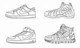 Kinds Of Nike Shoes Coloring Page sketch template
