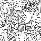 Tiger Animal Coloring Page For Kids 10993809 Vector Art At Vecteezy sketch template