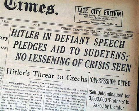 1938 Newspaper NUREMBERG RALLY Adolph Hitler Speech NAZIS Germany ...