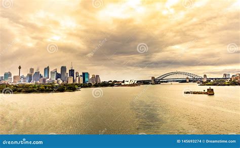 Sydney skyline at sunset stock photo. Image of skyline - 145693274