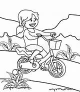 Girl Bike Riding Coloring Pages sketch template