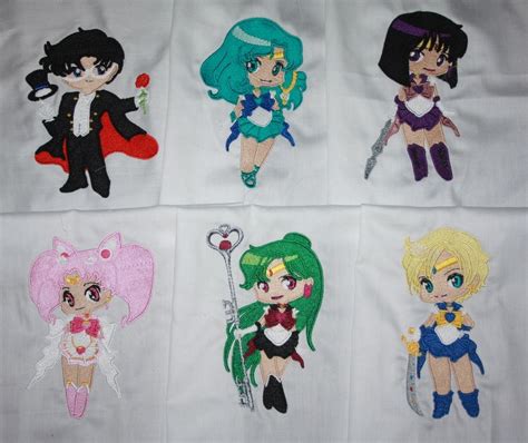 Sailor Moon Outer Scout Machine Embroidered Quilt Blocks Set B - Etsy