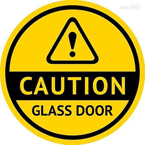 ISEE 360® Glass Door Caution Sign Sticker Vinyl Office Commercial ...