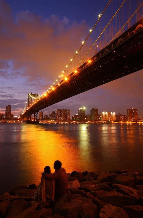 View Of The Brooklyn Bridge At Sunset Photograph by Jetson Nguyen