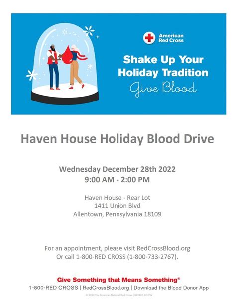 Haven House Holiday Blood Drive, Haven House, Allentown, December 28 to December 29 | AllEvents.in