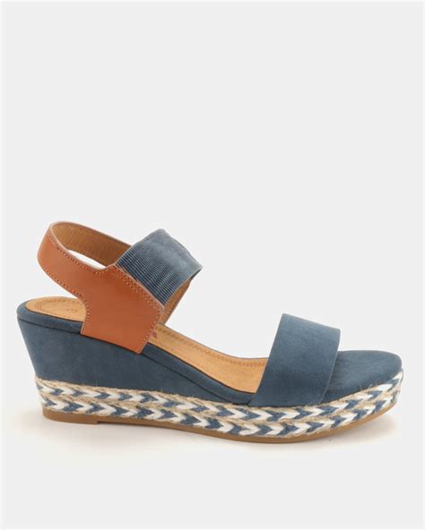 Utopia 2 Tone Espadrille Wedge Sandals Blue | Zando