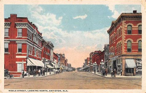 Anniston Alabama Noble Street Looking North Vintage Postcard JE359774 ...