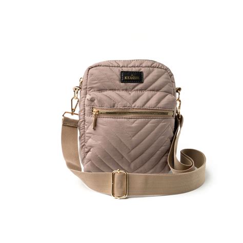 Taupe Kedzie Cloud 9 Collection Quilted Crossbody