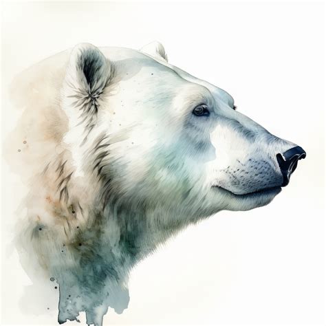 Polar Bear Animal Digital Art Watercolor Painting