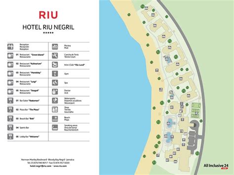 Riu Negril map - Travel resort maps