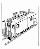 Train Coloring Caboose Pages Drawing Trains Railroad Freight Printable  sketch template